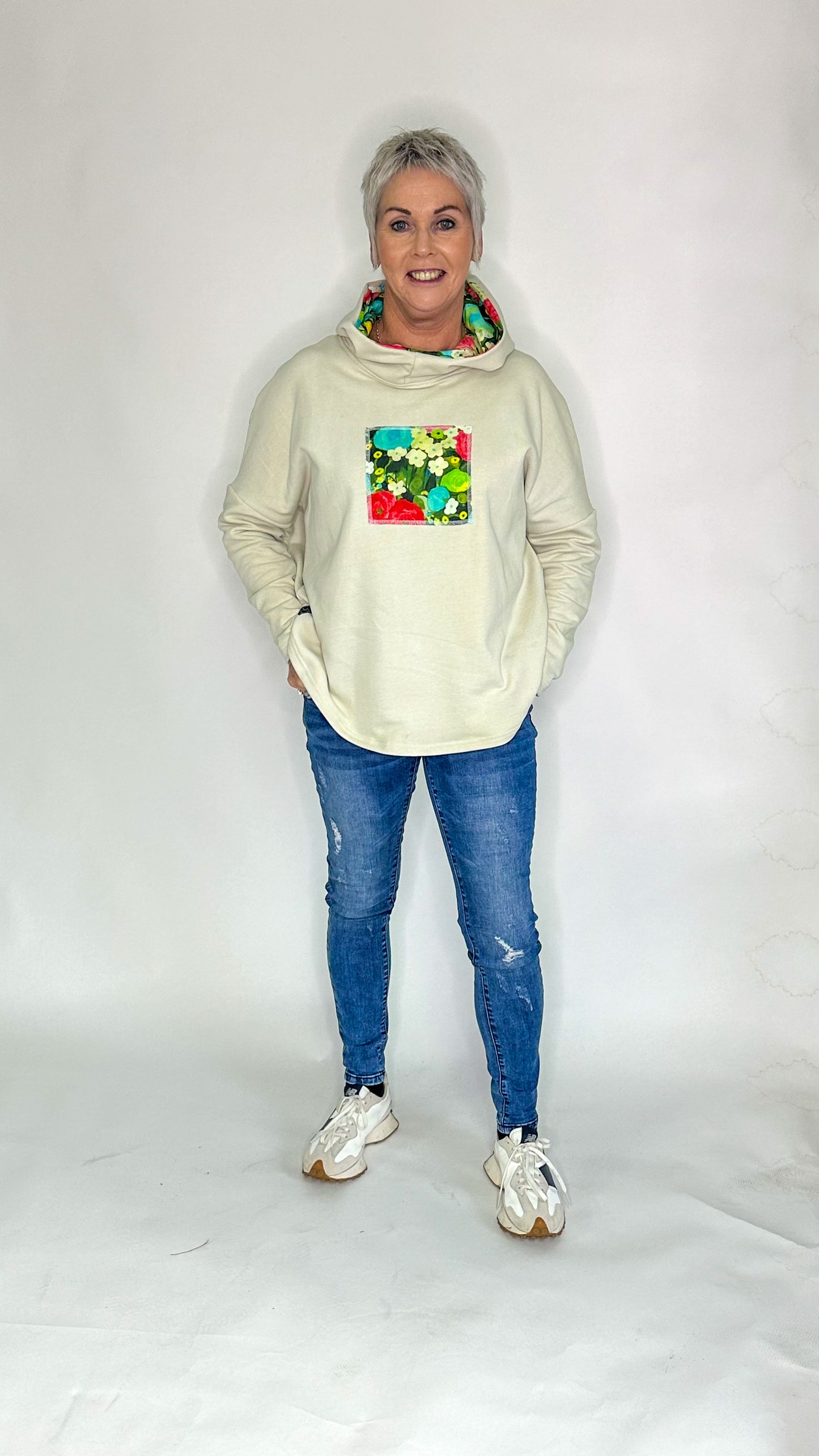 Goodie Hoodie - Cream with Trim