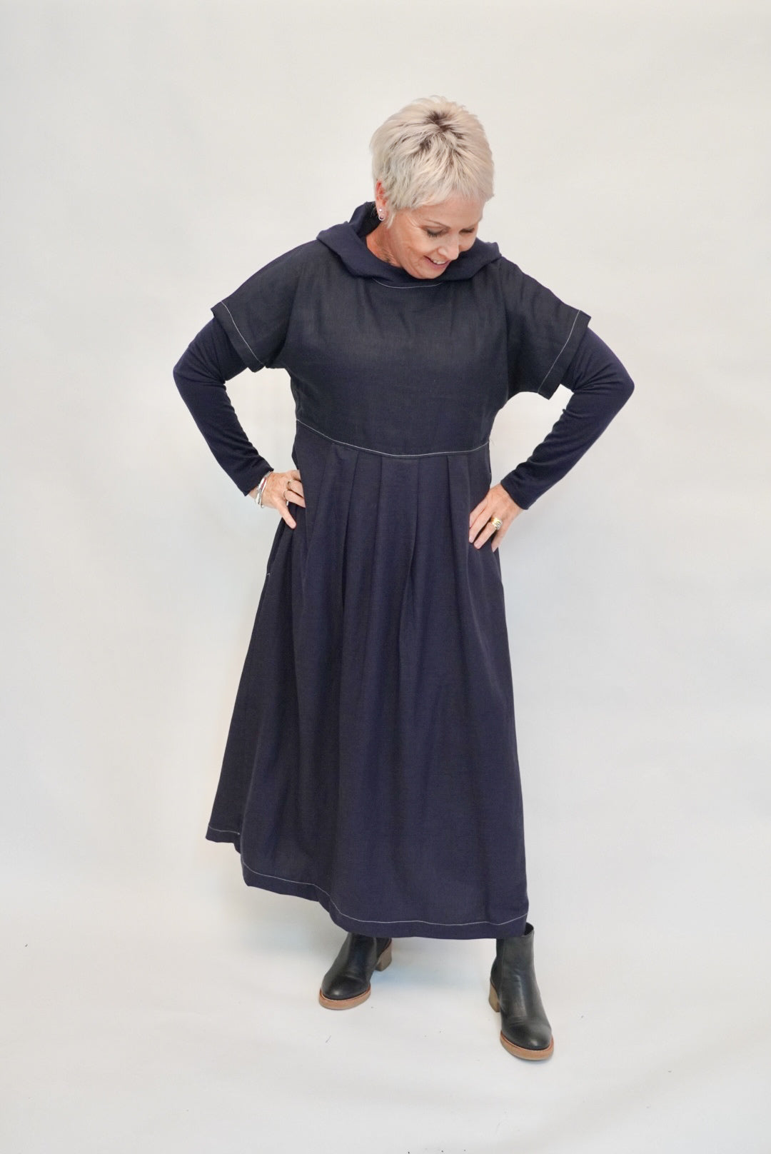 Merino Hooded Baselayer - Navy