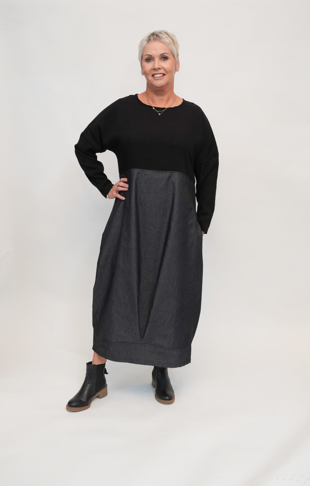 Georgia Dress - Charcoal