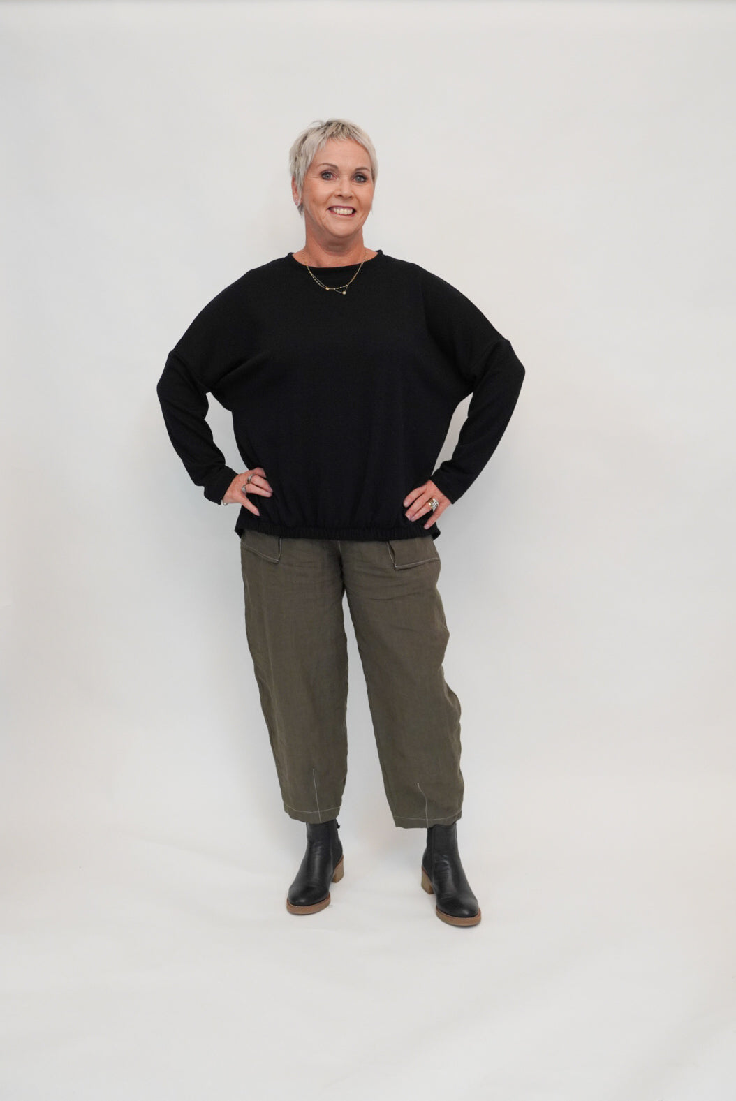 Zoey Jersey - Black Merino