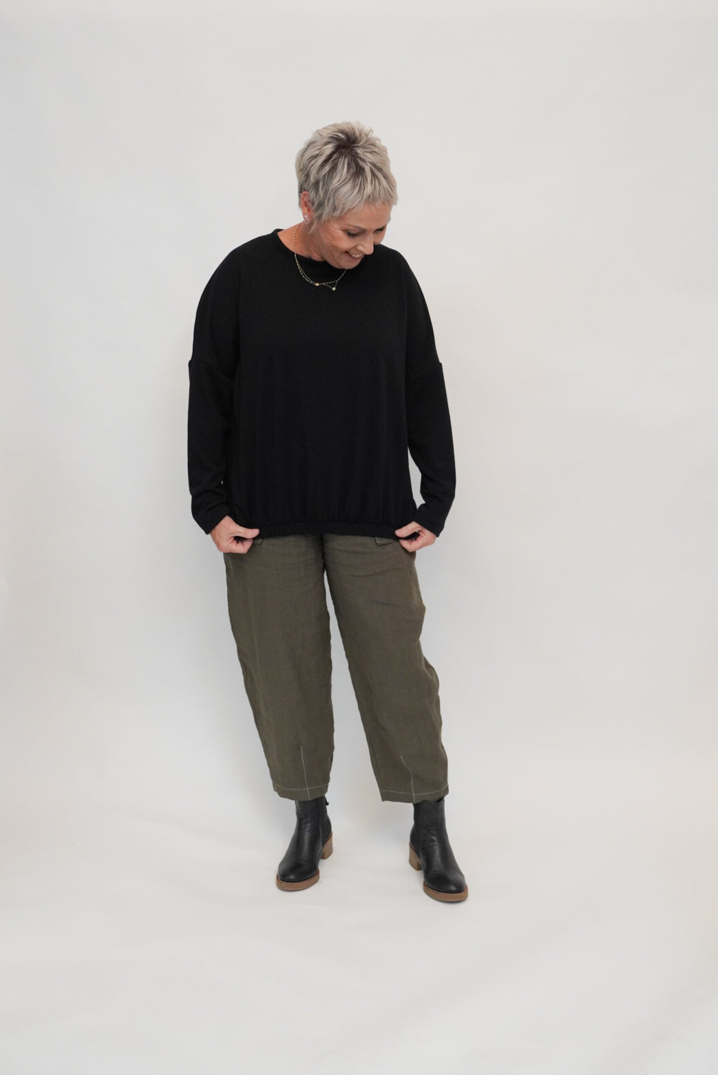 Zoey Jersey - Black Merino