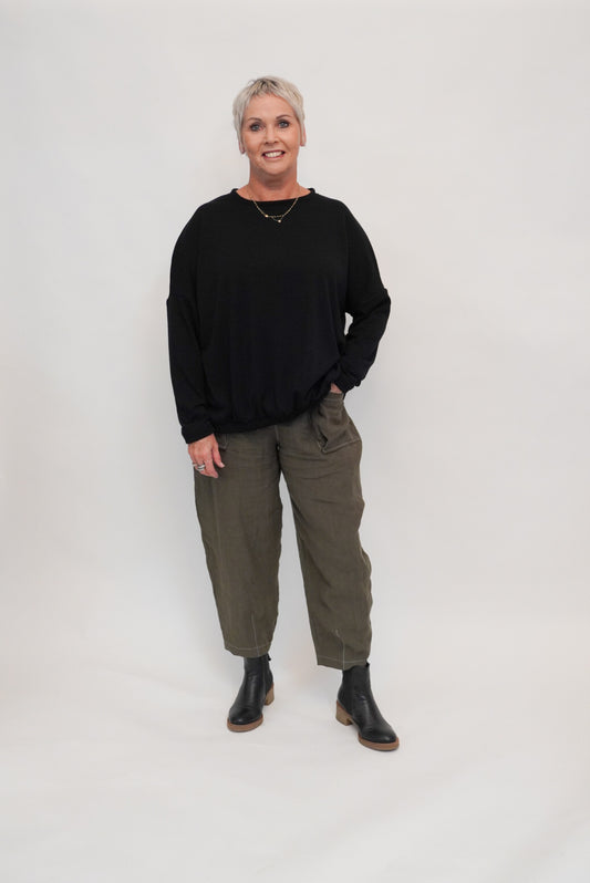 Zoey Jersey - Black Merino