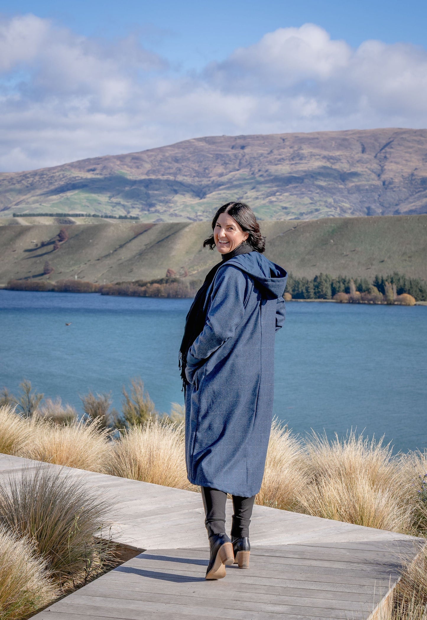 Longline Coat - Navy