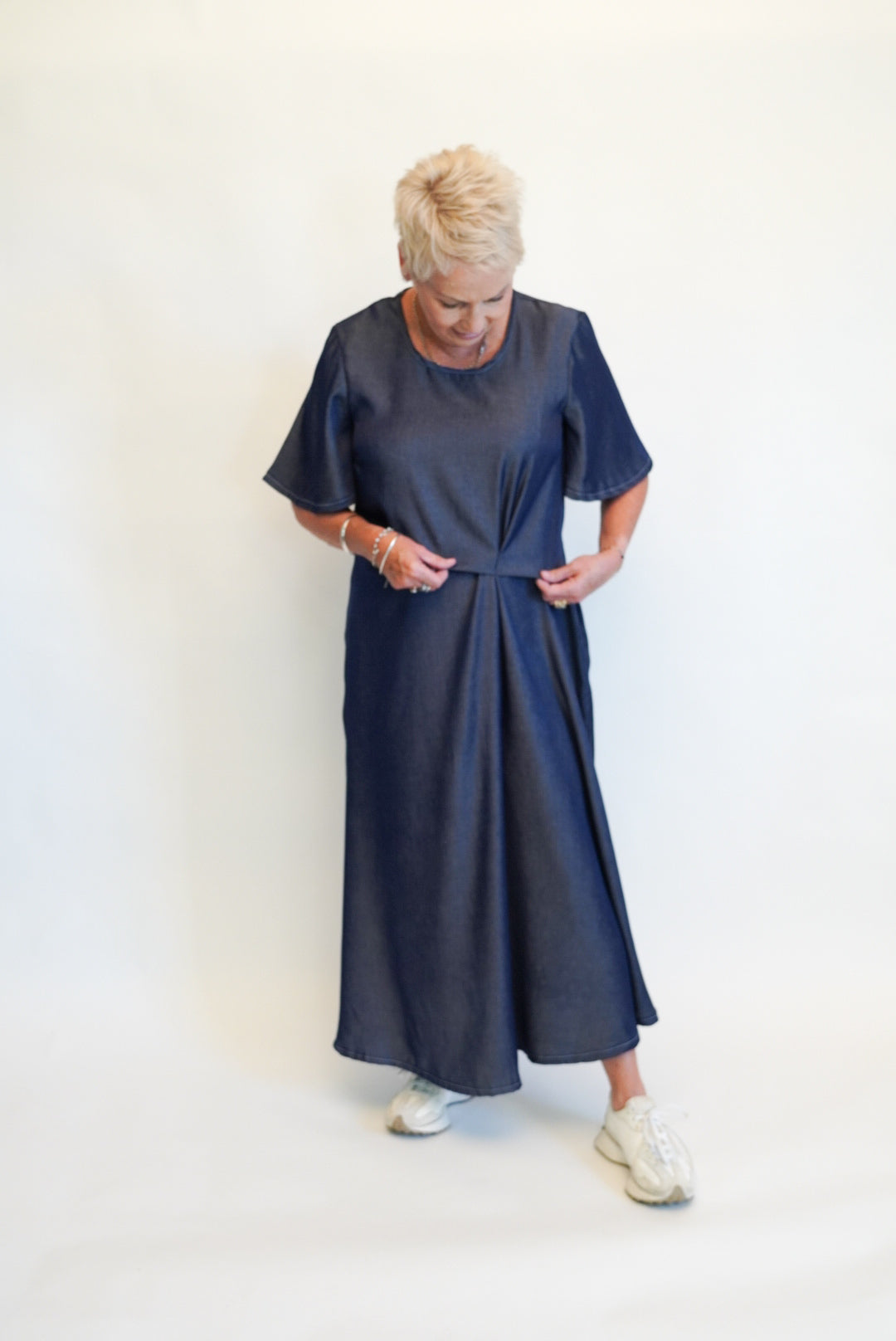 Tuck Dress - Navy