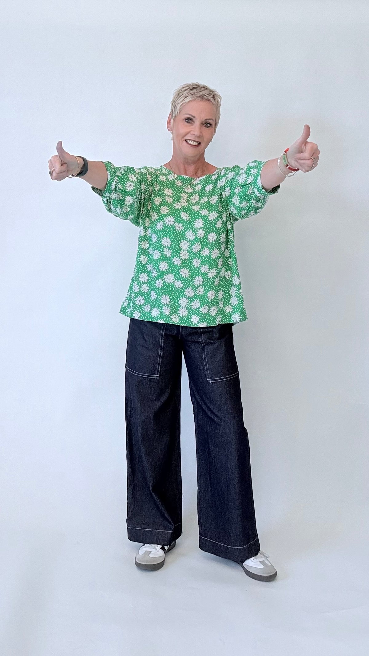 Evie Top - Green Floral