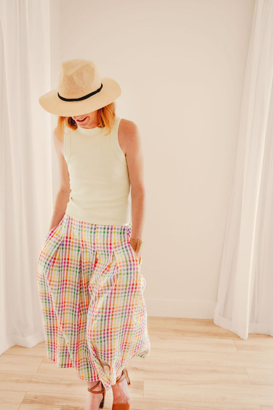 Sarah Skirt - Rainbow Check